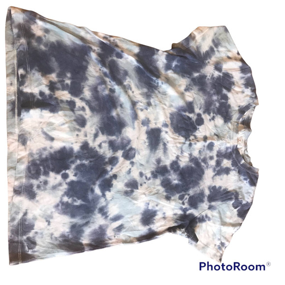 DANSKIN Blue Gray Tie Dye Short Sleeve T-Shirt, size Medium - Picture 5 of 5